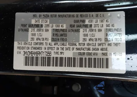 2024 Mazda Cx-30 2.5 S from USA, damaged, VIN 3MVDMBAM8RM717256